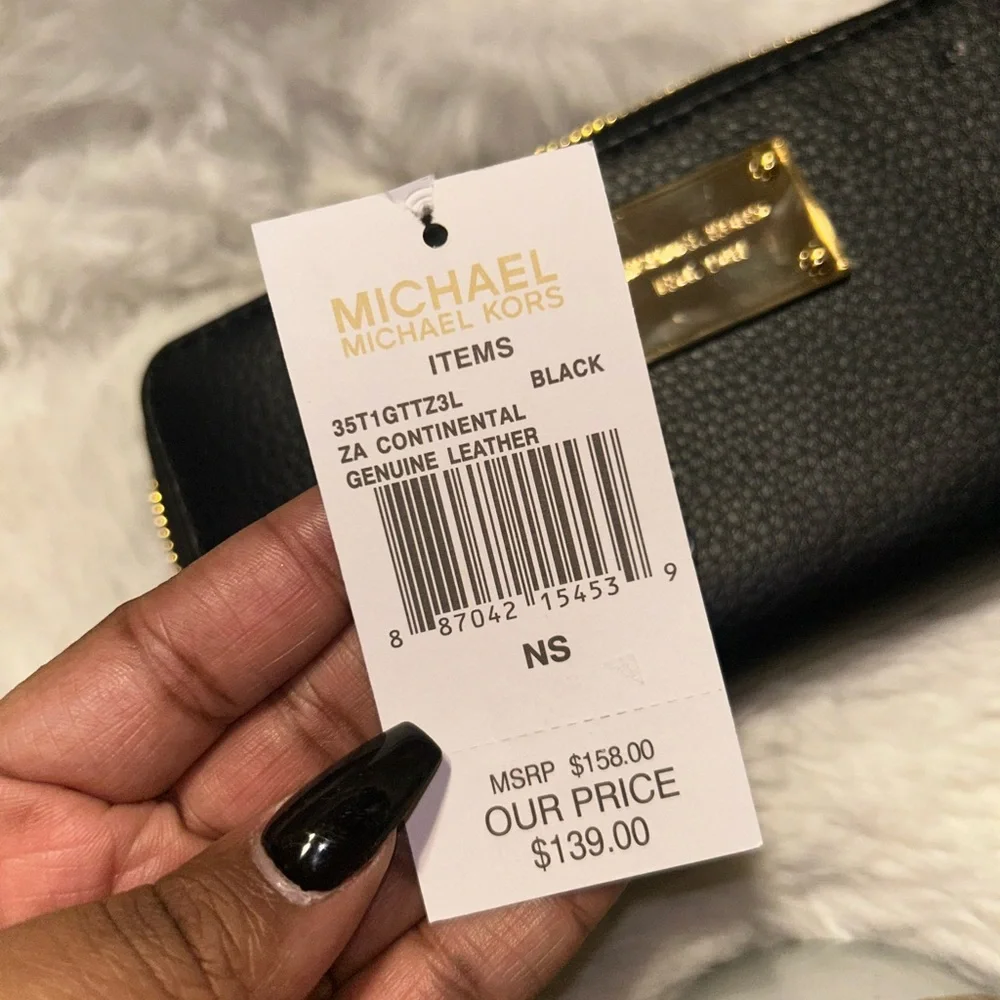 Michael Kors‎ Black Long Zippy Wallet